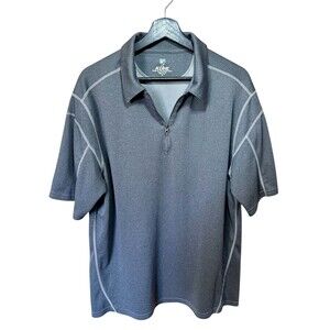 Kuhl T Shirt Mens Large Medium gray Short Sleeve 1/4 Zip Coffeena Stretch XL